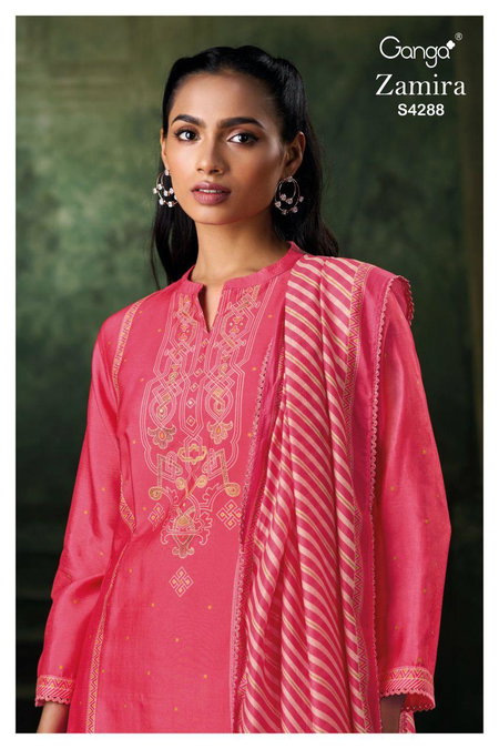 Zamira 4288 By Ganga Silk Wholesale Designer Salwar Suits In India
